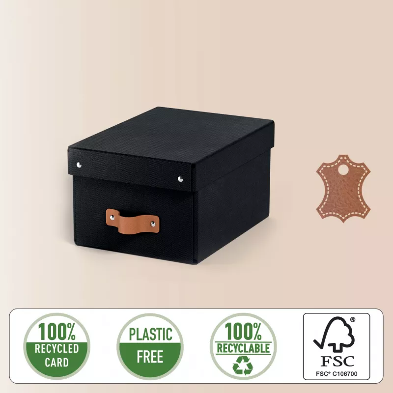 Leitz Puro Pudełko do przechowywania z pokrywką, małe, 7 l, 100% karton z recyklingu, zestaw 2 szt.