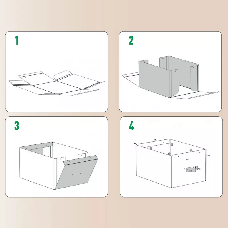 Leitz Puro Storage Box z pokrywą, średnio niski, 8L, 100% karton z recyklingu, zestaw 2 szt.