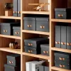 Leitz Puro Storage Box z pokrywą, średni niski, 8L, 100% karton z recyklingu, zestaw 2 szt.