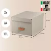 Leitz Puro Storage Box z pokrywą, średni, 17L, karton z recyklingu 100%, zestaw 2 szt.