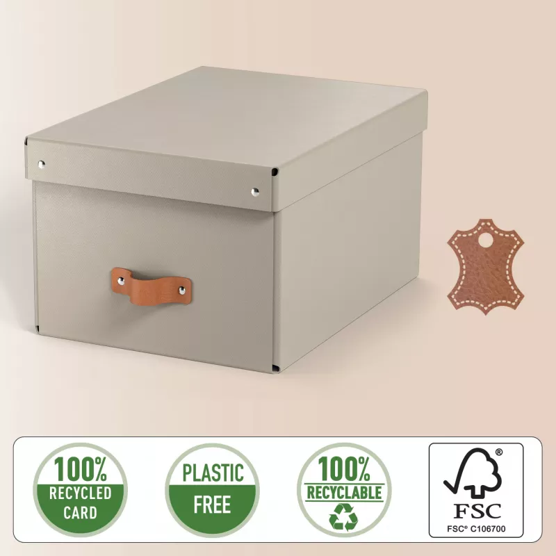 Leitz Puro Storage Box z pokrywą, średni, 17L, karton z recyklingu 100%, zestaw 2 szt.