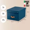 Leitz Puro Pudełko do przechowywania z pokrywką, średnie, 17 l, 100% karton z recyklingu, zestaw 2 szt.