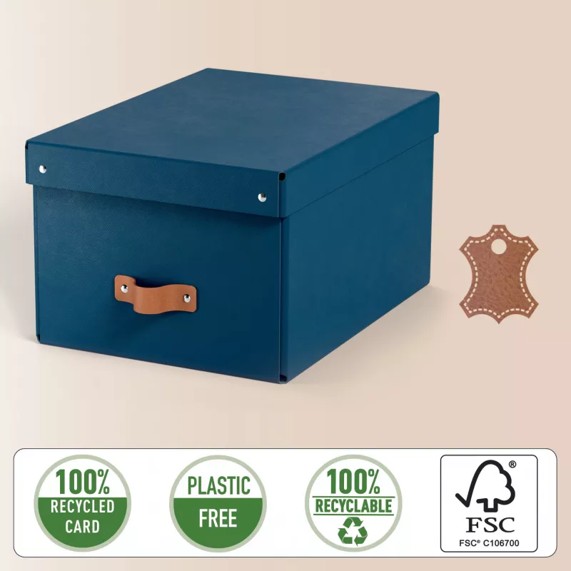Leitz Puro Pudełko do przechowywania z pokrywką, średnie, 17 l, 100% karton z recyklingu, zestaw 2 szt.