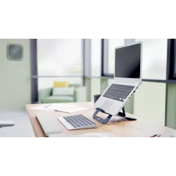 Leitz Ergo Aluminium Ultra-Flat Adjustable Laptop Stand, Laptop & tablet arm, Dark szary, Aluminium, 25.4 cm (10 inch), 43.2 cm (17 inch), 25.4 cm (10 inch)