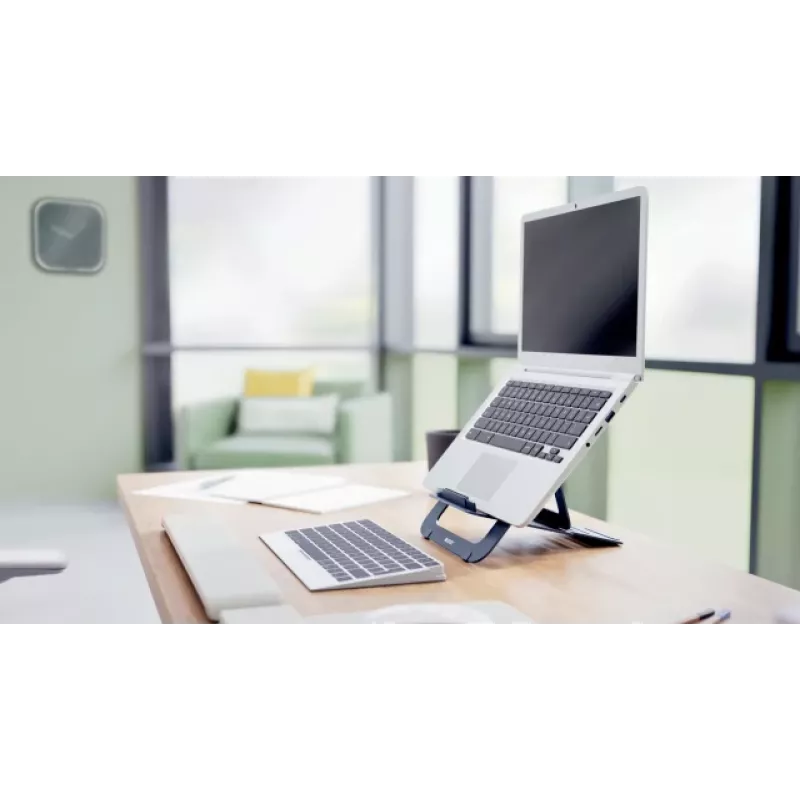 Leitz Ergo Aluminium Ultra-Flat Adjustable Laptop Stand, Laptop & tablet arm, Dark szary, Aluminium, 25.4 cm (10 inch), 43.2 cm (17 inch), 25.4 cm (10 inch)