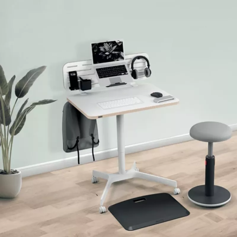 Leitz Ergo Mały Organizer Biurkowy z Tablicą Perforowaną, 42x25 cm, MDF, Tworzywo z recyklingu, Guma, Biały, Mocowanie zaciskowe, Listy, Papier, Zdjęcia, 450 x 61 x 330 mm, 450 mm