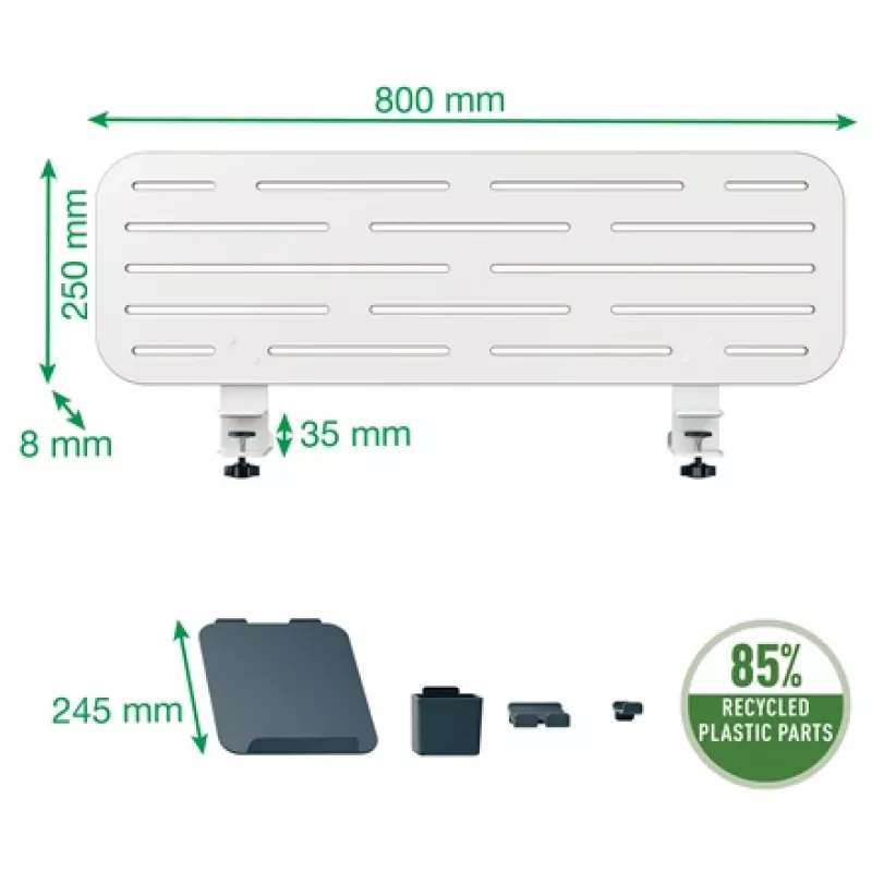Leitz Ergo Organizer biurkowy na tablicę perforowaną z uchwytem na laptopa, 80x25 cm