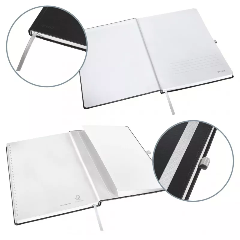 Leitz Style Notes A5 gładki z twardą oprawą, Monochromatyczny, Czarny, A5, 80 arkuszy, 100 g/m², Twarda oprawa