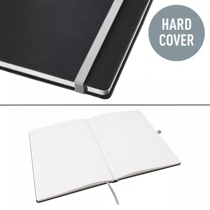 Leitz Style Notebook A4 w linie z twardą okładką, Monochromatic, Czarny, A4, 80 arkuszy, 100 g/m², Liniatura