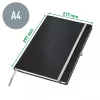 Leitz Style Notebook A4 w linie z twardą okładką, Monochromatic, Czarny, A4, 80 arkuszy, 100 g/m², Liniatura