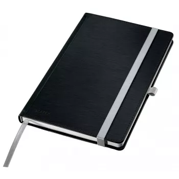 Leitz Style Notatnik A5 w linie z twardą oprawą, Monochromatyczny, Czarny, A5, 80 arkuszy, 100 g/m², Papier w linie
