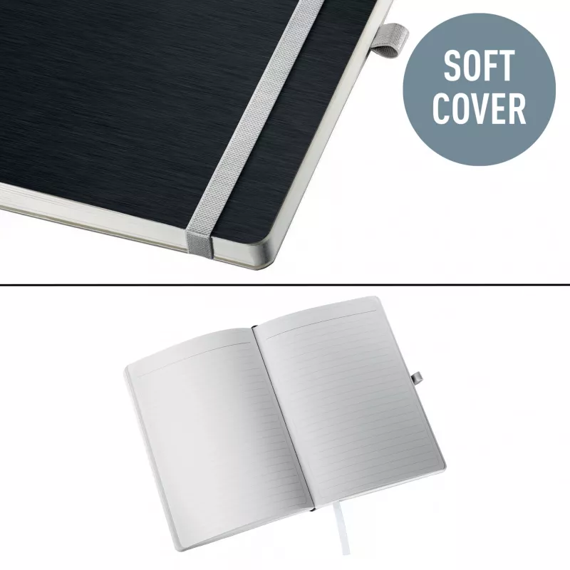 Leitz Style Notebook A5 w linie z miękką okładką, Monochromatyczny, Czarny, A5, 80 kartek, 100 g/m², Papier w linie