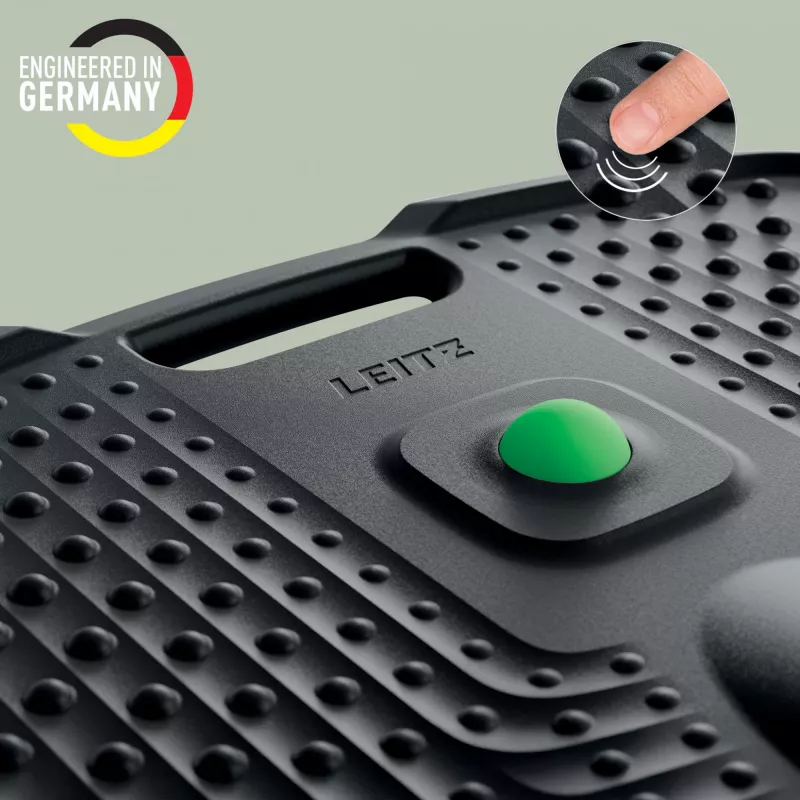 Leitz Ergo Active ergonomiczna mata stojąca przeciwzmęczeniowa, prostokątna, czarna, poliuretan, struktura bąbelkowa, Chiny, 605 x 681 mm