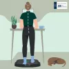 Leitz Ergo Active ergonomiczna mata stojąca przeciwzmęczeniowa, prostokątna, czarna, poliuretan, struktura bąbelkowa, Chiny, 605 x 681 mm