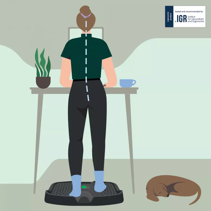 Leitz Ergo Active ergonomiczna mata stojąca przeciwzmęczeniowa, prostokątna, czarna, poliuretan, struktura bąbelkowa, Chiny, 605 x 681 mm