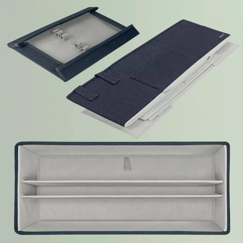 Leitz Fabric Torba do hot desku z pokrywą, Torba do przechowywania, Szary, Prostokątny, Tkanina, Monochromatyczny, Uniseks