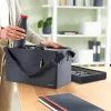 Leitz Torba materiałowa kompaktowa do hot desking z pokrywą, Torba do przechowywania, Szary, Prostokątny, Materiał, Monochromatyczny, Dorosły