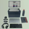 Leitz Torba materiałowa kompaktowa do hot desking z pokrywą, Torba do przechowywania, Szary, Prostokątny, Materiał, Monochromatyczny, Dorosły