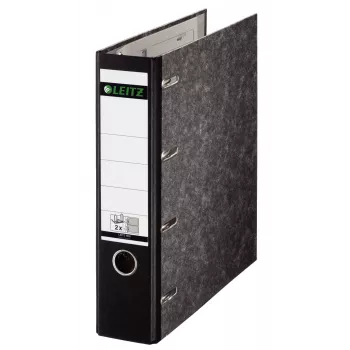 Leitz Double Mechanism Lever Arch File Classic Marbled, 2 x A5, karton, czarny, teksturowana powierzchnia, 1000 arkuszy, 80 g/m²