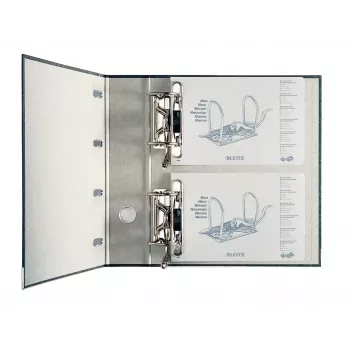 Leitz Double Mechanism Lever Arch File Classic Marbled, 2 x A5, karton, czarny, teksturowana powierzchnia, 1000 arkuszy, 80 g/m²