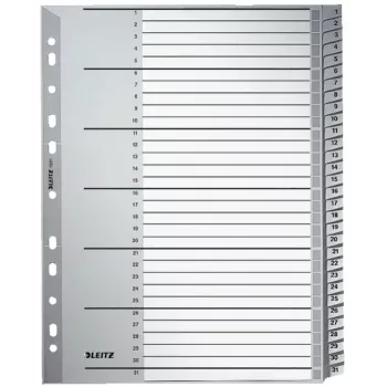 Leitz 12810000 tab index Numeric tab index Cardboard szary
