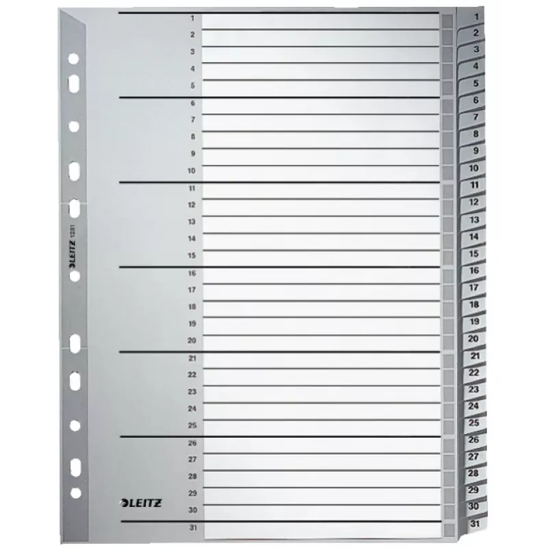 Leitz 12810000 tab index Numeric tab index Cardboard szary