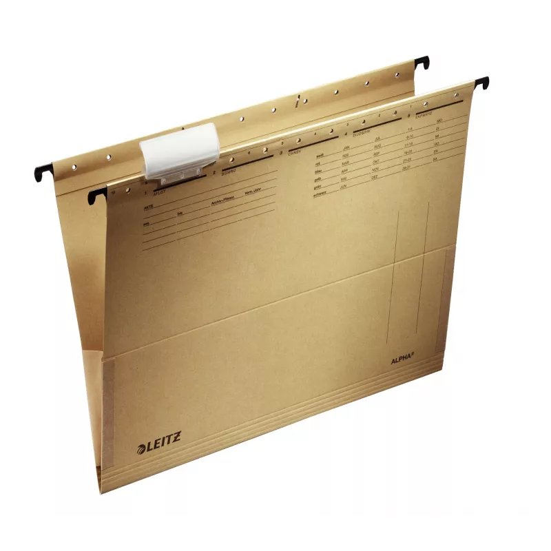 Leitz ALPHA teczka wisząca Karton, Metal A4 Brązowa