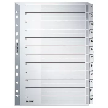 Leitz 43250000 indeks numeryczny Numeric tab index Karton Szary