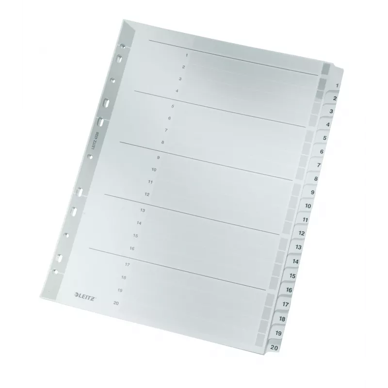 Leitz 43260000 tab index Numeric tab index Cardboard szary