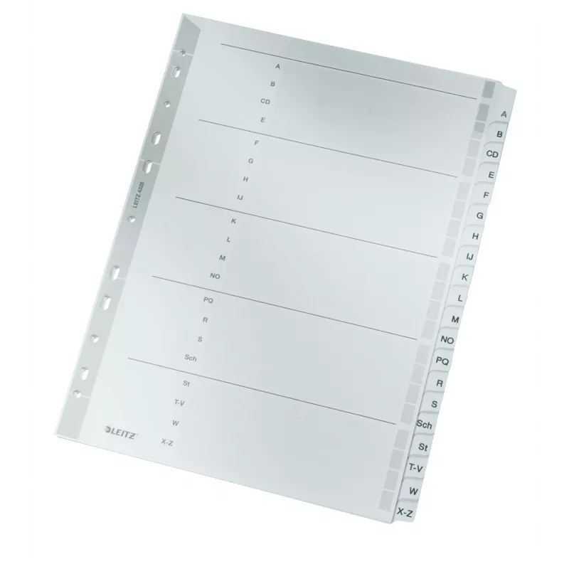 Leitz 43280000 przekładki alfabetyczne Karton Szary