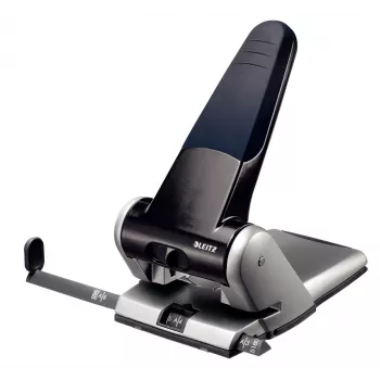 Leitz Heavy Duty Hole Punch, 65 arkuszy, Czarny, Szary, 8 cm, 5.5 mm, A4, 130 mm