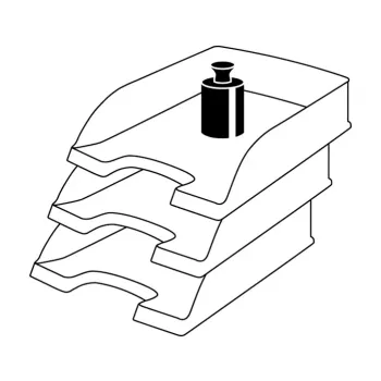 Leitz Plus Letter Tray, Standard, Polystyrene, Czarny, 255 mm, 357 mm, 70 mm, 280 g