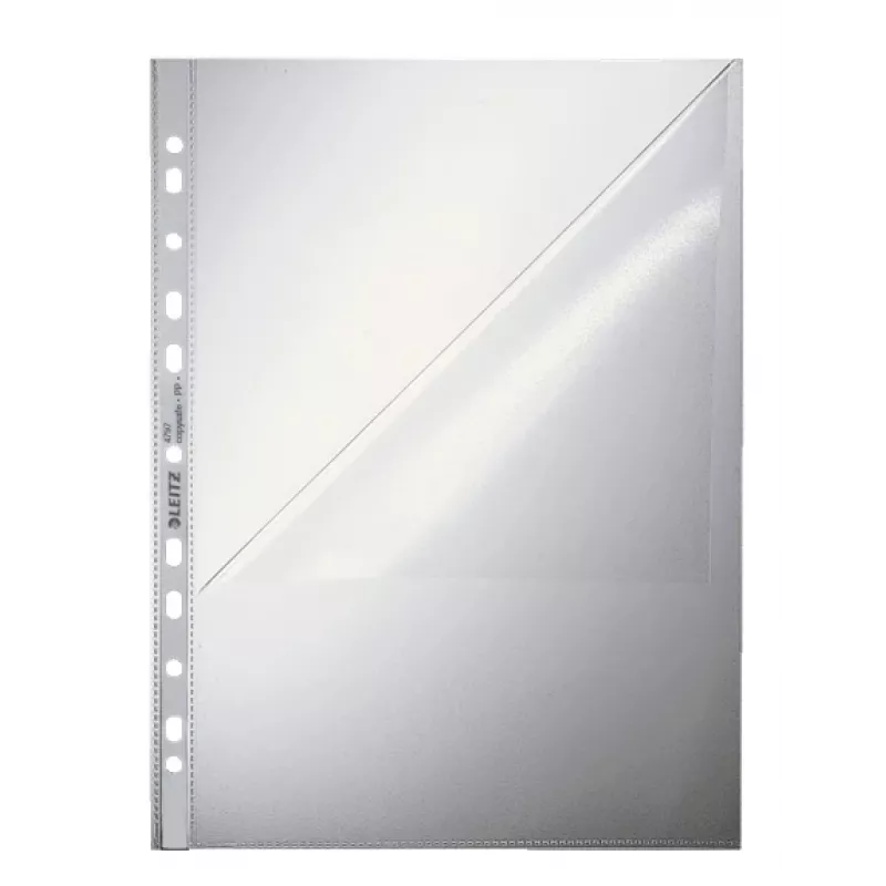 Leitz Quality Pocket A4 Opened Top and Left, 30% pre-consumer recycled plastic