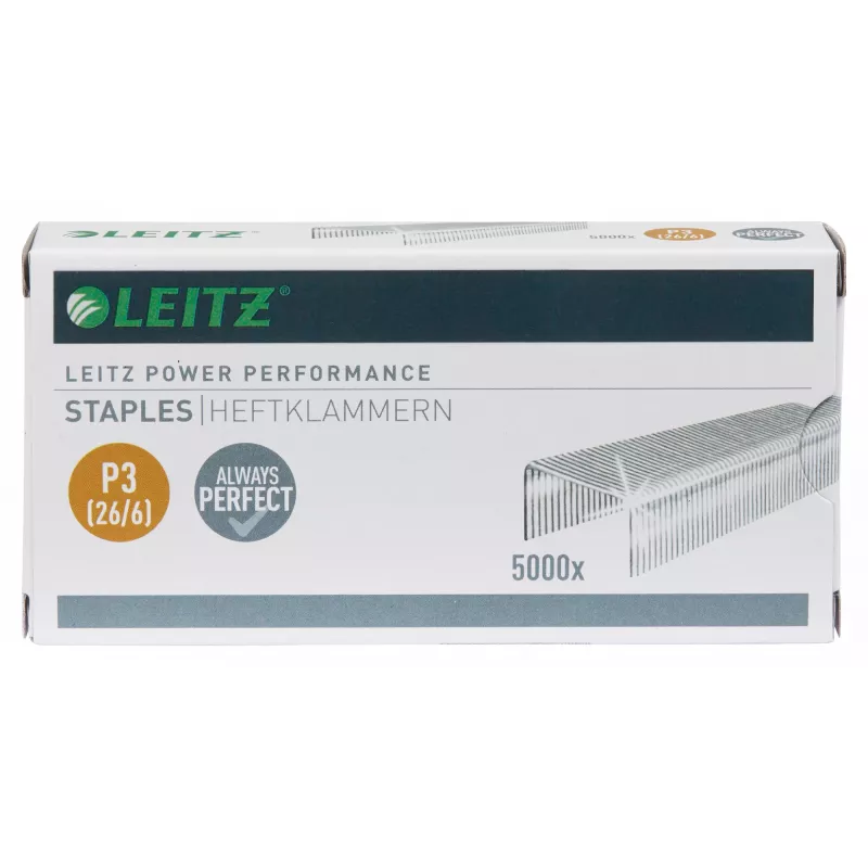 Leitz Zszywki P3 26/6 pudełko 5000, opakowanie zszywek, 26/6, 6 mm, 210 zszywek, Zastosowanie: mocowanie, 26/6