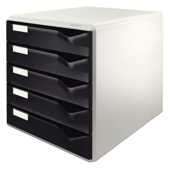 Leitz Post Set, 5 szuflad(y), Plastik, Czarny, Szary, 3.65 kg, 285 x 355 x 290 mm