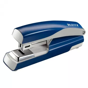 Leitz Zszywacz 5505 NeXXt, 30 arkuszy płaski Clinch Metal, 30 arkuszy, niebieski, szary, płaskie klinczowanie, 26/6, metal, plastik, 80 g/m²