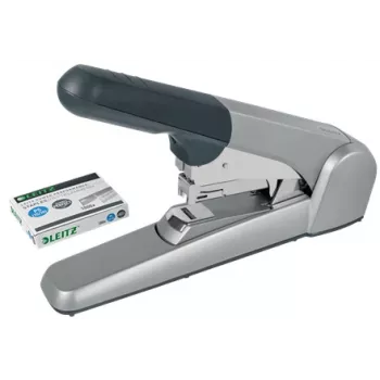 Leitz Heavy Duty zszywacz z płaskim klinczem, 60 arkuszy, szary, jasnoszary, klincz standardowy, 25/10, 6 cm, 110 zszywek