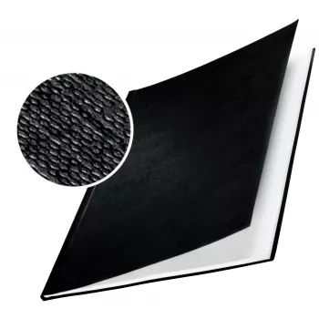 Okładki Leitz impressBIND Hard linen 10,5 mm, A4, karton, czarne, matowe, 105 arkuszy, 1,05 cm