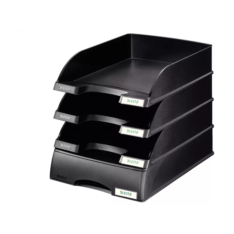 Leitz Letter tray Plus, Plastik, Czarny, A4, 242 x 330 x 60 mm, 255 mm, 357 mm