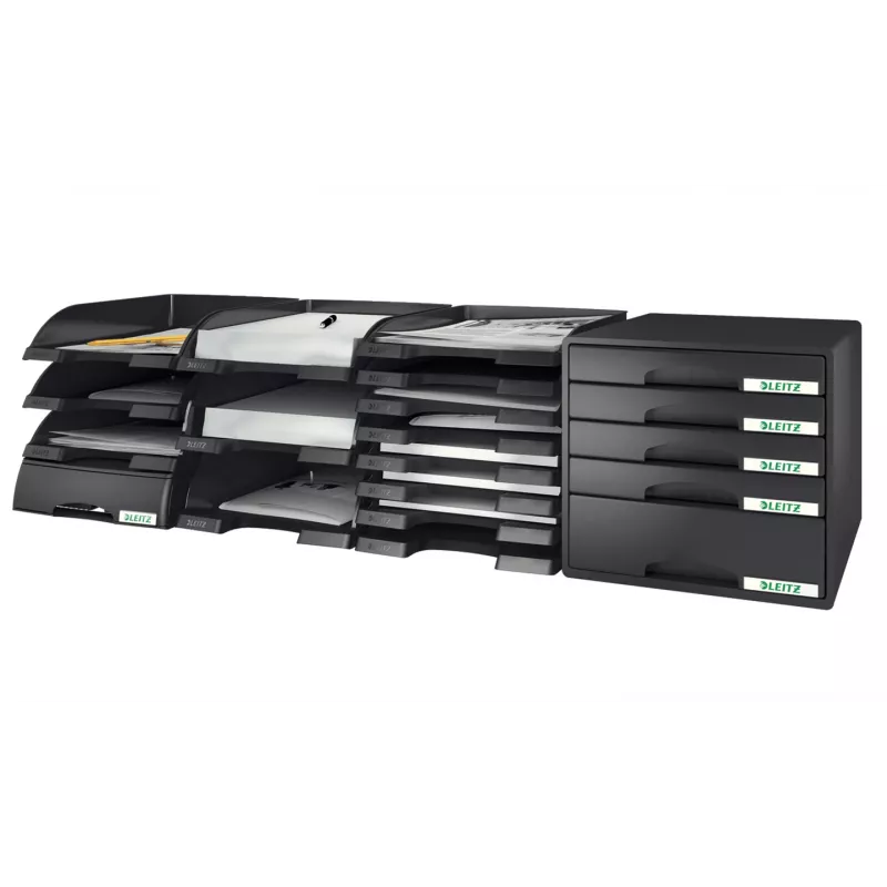 Leitz Letter tray Plus, Plastik, Czarny, A4, 242 x 330 x 60 mm, 255 mm, 357 mm