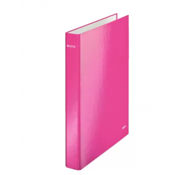 Leitz Ringbinder WOW Laminowany A4+ 2DR/25mm, A4, Karton, Różowy, Biały, 250 arkuszy, 80 g/m²