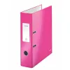 Leitz segregator dźwigniowy 180° WOW POB/Laminowany A4/80mm, A4, karton, różowy, 600 arkuszy, 80 g/m², 8 cm