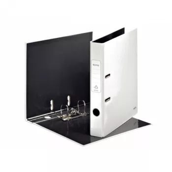 Leitz WOW POB/Laminowany segregator dźwigniowy 180°, A4/50mm, A4, karton, biały, 350 arkuszy, 5 cm, 52 mm