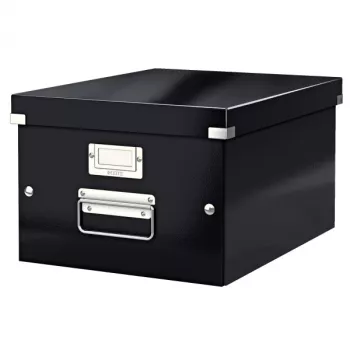Pudełko do przechowywania Leitz Click & Store WOW, średnie, czarne, karton, 16,7 L, 265 x 335 x 188 mm, 900 g, 1 szt.