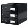 Szafka z szufladami Leitz Click & Store WOW (3 szuflady), Czarna, Karton, 286 mm, 358 mm, 282 mm, 2.21 kg