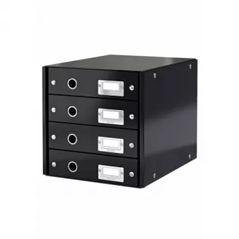 Leitz Click & Store WOW szafka z szufladami (4 drawers), Czarny, Carton, 286 mm, 282 mm, 358 mm, 2.49 kg