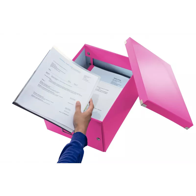 Leitz Click & Store WOW Średni pojemnik do przechowywania, różowy, karton, 16,7 L, 281 mm, 200 mm, 265 x 335 x 188 mm