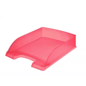 Leitz Tacka na listy Standard Plus Frosty Standard, plastikowa, czerwona, A4, 255 x 357 x 70 mm, 270 g