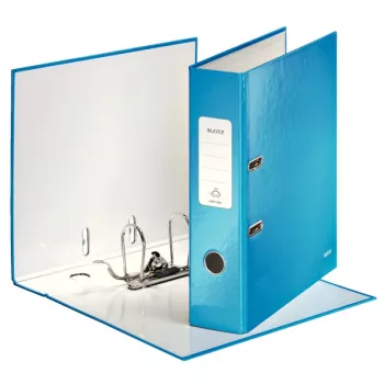 Leitz Segregator 180° WOW POB/Laminowany A4/80mm, A4, Karton, Niebieski, 600 arkuszy, 80 g/m², 8 cm