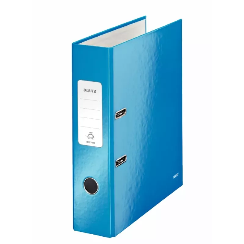 Leitz Segregator 180° WOW POB/Laminowany A4/80mm, A4, Karton, Niebieski, 600 arkuszy, 80 g/m², 8 cm